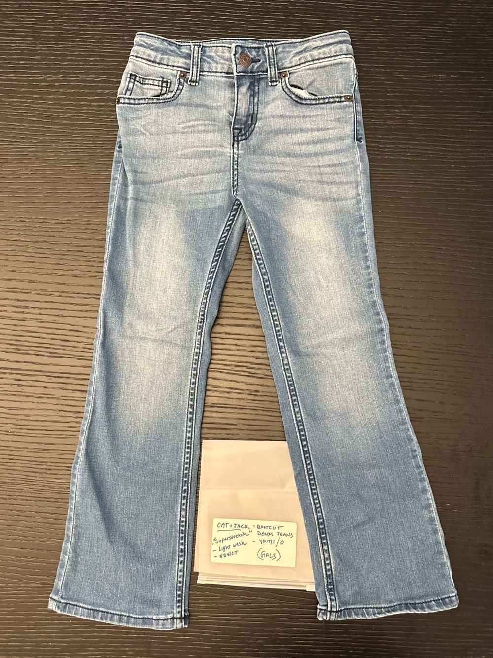 Cat & Jack Bootcut Denim Light Wash Jeans for Girls, Sz 6